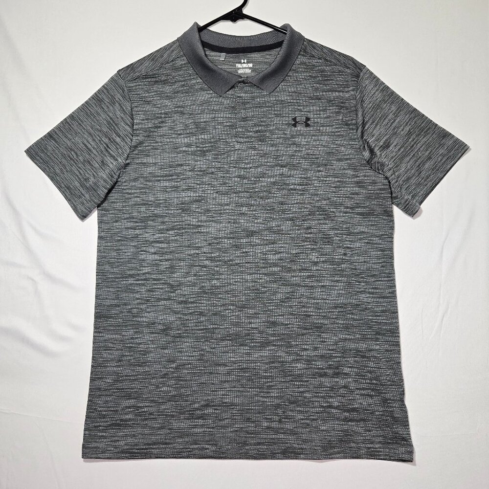 Under Armour Boys Youth XL Gray Space Dye Performance Polo Shirt Short Sleeve